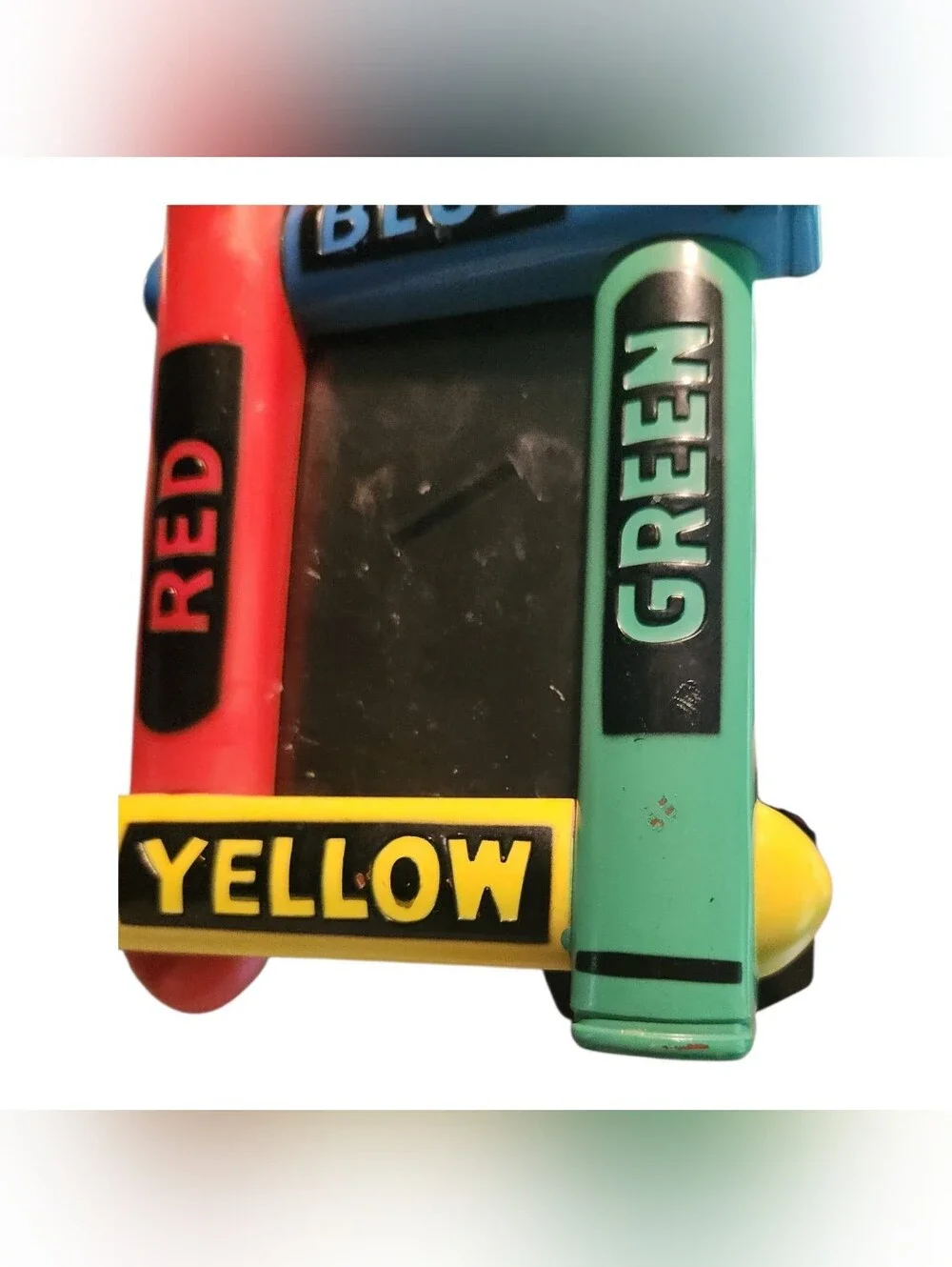Vintage Crayon Picture Frame Primary Colors 2x3 90s Kids Home Decor